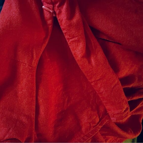 DKNY linen blend puff sleeve top - Picture 4 of 6